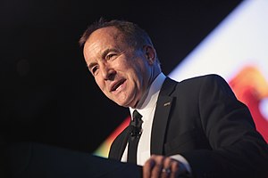 Shermer giving a talk at FreedomFest in Las Vegas, Nevada, in July 2016 Michael Shermer by Gage Skidmore.jpg