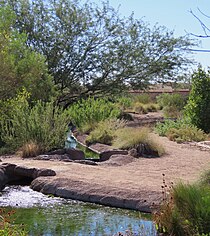 Model acequia at Mission Garden