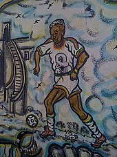 Painting of footballer El Hadji Diouf in Dakar MurPeint-ElHadjDiouf-Dakar-Senegal.jpg