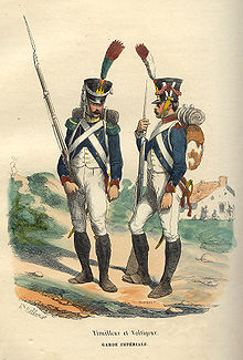 Color print shows a Tirailleur and a Voltigeur of the Young Guard.