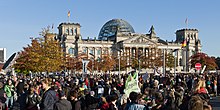 Occupy Berlin protests on 15 October 2011, pictured in front of the Reichstag Occupy Berlin 2011 (04).jpg