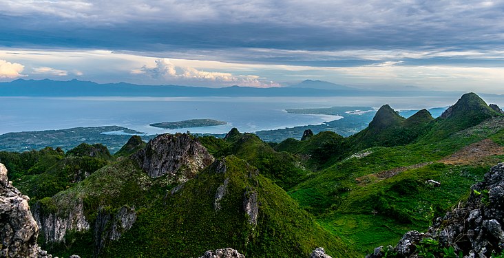 Osmeña Peak overlooking Tañon Strait and Mount Kanlaon, Negros Island. Photograph: Tyrll Adolf Itong