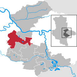 Elhelyezkedése Anhalt-Bitterfeld járás térképén