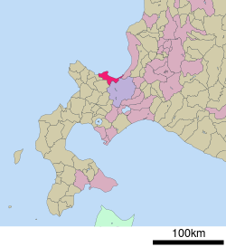 Lokasi Otaru di Hokkaido (Subprefektur Shiribeshi)