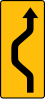 T-18 "plate indicating unexpected change of road direction"