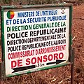 Panneau Police Républicaine de Sonsoro