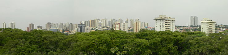 Quartiers Jardim Irajá e Santa Cruz - Zone Sud de Ribeirão Preto depuis le Parque Curupira.