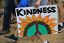 Placard for kindness, at the People's Climate March (2017) People's Climate March 2017 in Washington DC 35.jpg