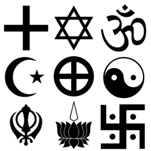 Symbols of various faiths