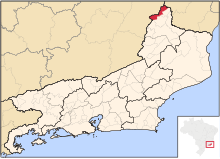 Localização de Porciúncula no Rio de Janeiro