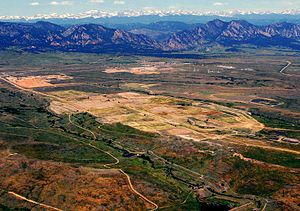 English: Rocky Flats Site. Aerial photograph t...