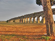 View of the Parco degli Acquedotti in Rome, where there is a large concentration of Roman aqueducts Roma-parco degli acquedotti03.jpg