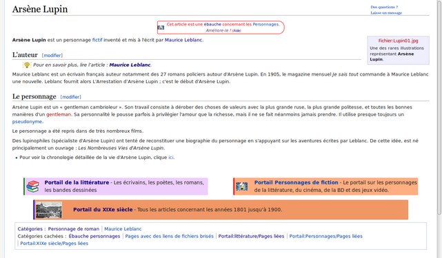 Article sur Arsène Lupin à illustrer.