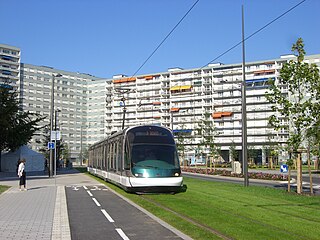 A modern tram in Strasbourg