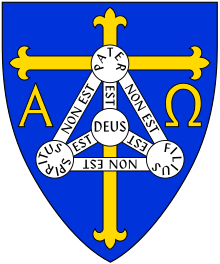 The coat of arms of the Anglican diocese of Trinidad contains several Christian visual symbols. Trinidad-Anglican-Episcopal-Coat-of-Arms.svg