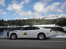 A Utah Highway Patrol cruiser along Utah State Route 150 Utah Highway Patrol Vehicle .jpg