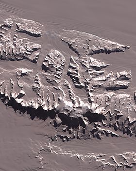 Image satellite du massif Vinson.
