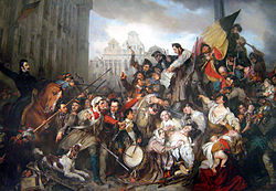 Az 1830-as belga szabadságharc egy epizódja, Egide Charles Gustave Wappers (1834), Ókori Művészetek Múzeuma, Brüsszel.