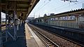 The platforms viewed from the north end of platform 2 in January 2016