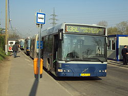 136E jelzésű Volvo 7700A típusú busz Kőbánya-Kispest végállomásán