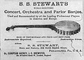 1884. Stewart declares the intended venues of his instruments, concert halls, orchestra music and women's parlors.