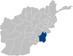 Kort som viser hvor i Afghanistan Paktika ligger