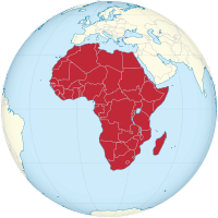 Lage Afrikas auf einer Weltkarte
