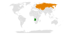 Location map for Angola and the Soviet Union.