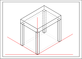 Assonometria isometrica tavolino