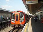 S7 Stock Circle Line train at Wood Lane, bound for Hammersmith