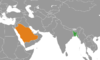 Location map for Bangladesh and Saudi Arabia.