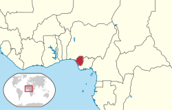 Location of the Republic of Benin in red