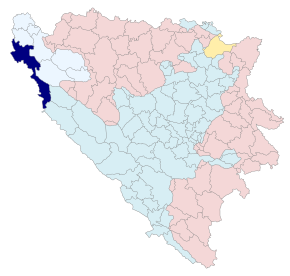 Poziția localității Bihać