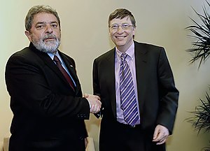 Bill Gates con el presidente brasileño Lula