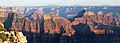 Brahma Temple (right) seen from North Rim at Bright Angel Point