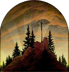 Caspar David Friedrich - Děčínský oltář / Das Kreuz im Gebirge