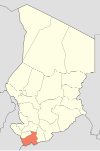 Map of Chad showing Logone Oriental.