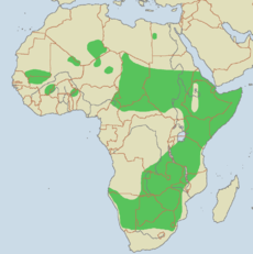 Distribución basada en los datos del Zoológico de San Diego