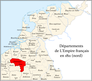 Департамент Жеммап на территории исторических Нидерландов в 1811 году