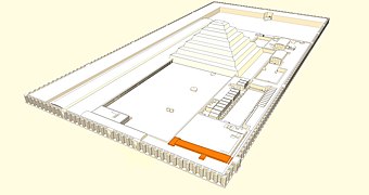 Positions de l'entrée principale et de la colonnade.