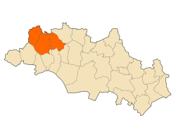 Localização do distrito dentro da província de Oum El Bouaghi