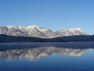 De Eibsee in de winter