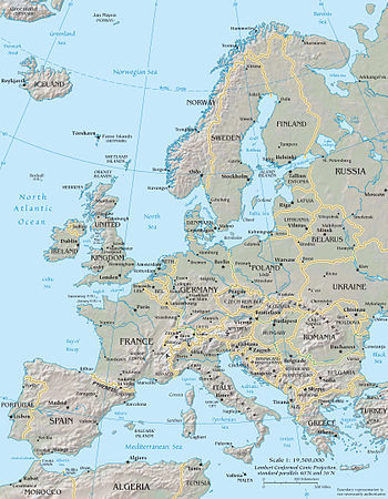 Europe map CIA 2005 large