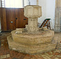 The Seven Sacrament font, which had its ornamentation destroyed by the Puritans.