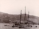 Das Expeditionsschiff Fram bei der Abreise aus Bergen