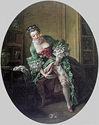 18世紀一名女子站著把尿撒到夜壺中