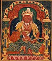 Hindulaisuuden tulen jumala Agnia esittävä thangka 1400-luvulta.