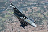 HAL Tejas (LA-5018) of Squadron 18 Flying Bullets doing air maneuver.