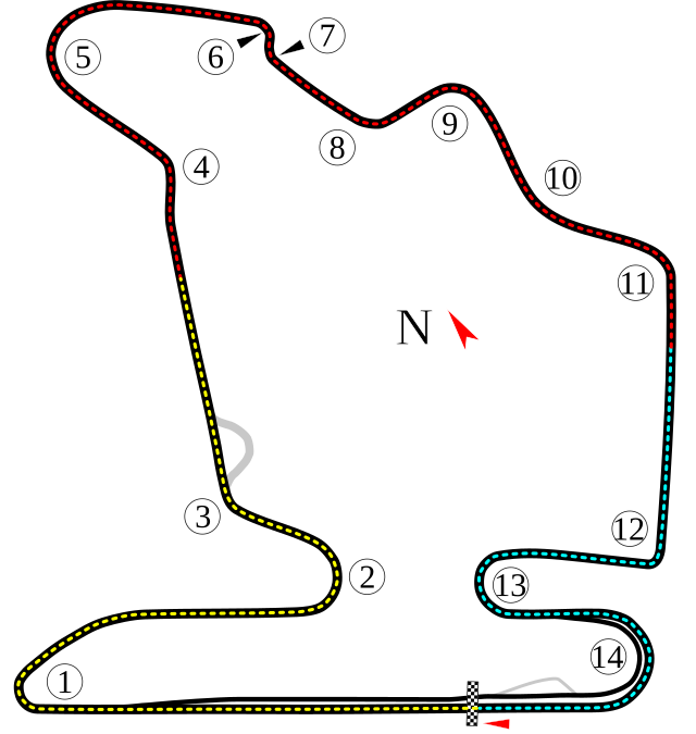 Layout of the Hungaroring