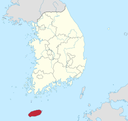 Kaart van provincie Jeju-do van Zuid-Korea